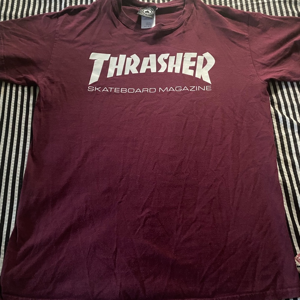 Burgundy thrasher tee